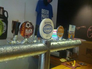 Someof the taps at the Illawarra Brewing Company brewhouse for Craft Beer Rising.
