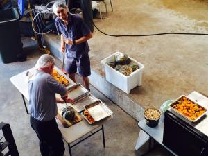 This is me in a hairnet chopping up pumpkin, with the encouragement of Illawarra Brewing Company brewer Shaun Blissett. Who will be happy I spelt his name correctly.