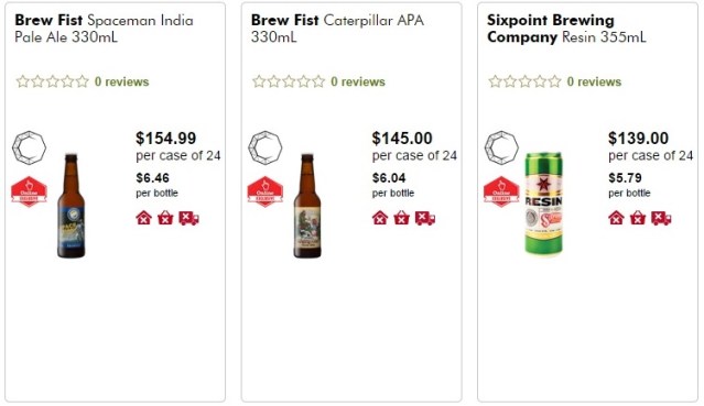 Some of the beers from the Dan Murphy's "Connections" range, with the octagonal symbol on display.